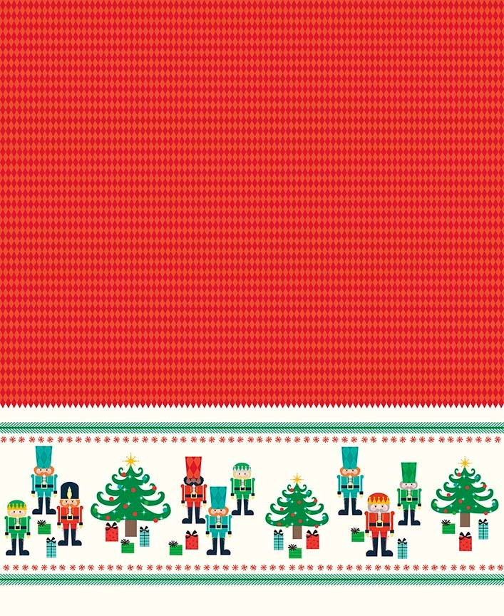 FABRIC NUTCRACKER CHRISTMAS Border Stripe Tablecloth Border by Riley Blake  1/2 Yard