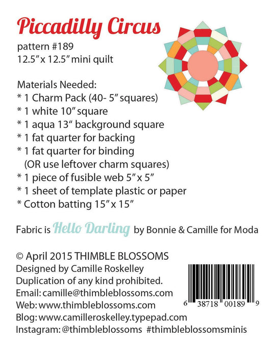 PATTERN mini PICCADILLY CIRCUS Star quilt wall hanging Charm Pack Friendly   We combine shipping