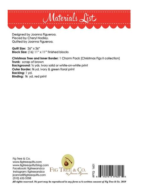 PATTERN Oh CHRISTMAS TREE Wall Quilt or Table Topper Charm Pack Friendly