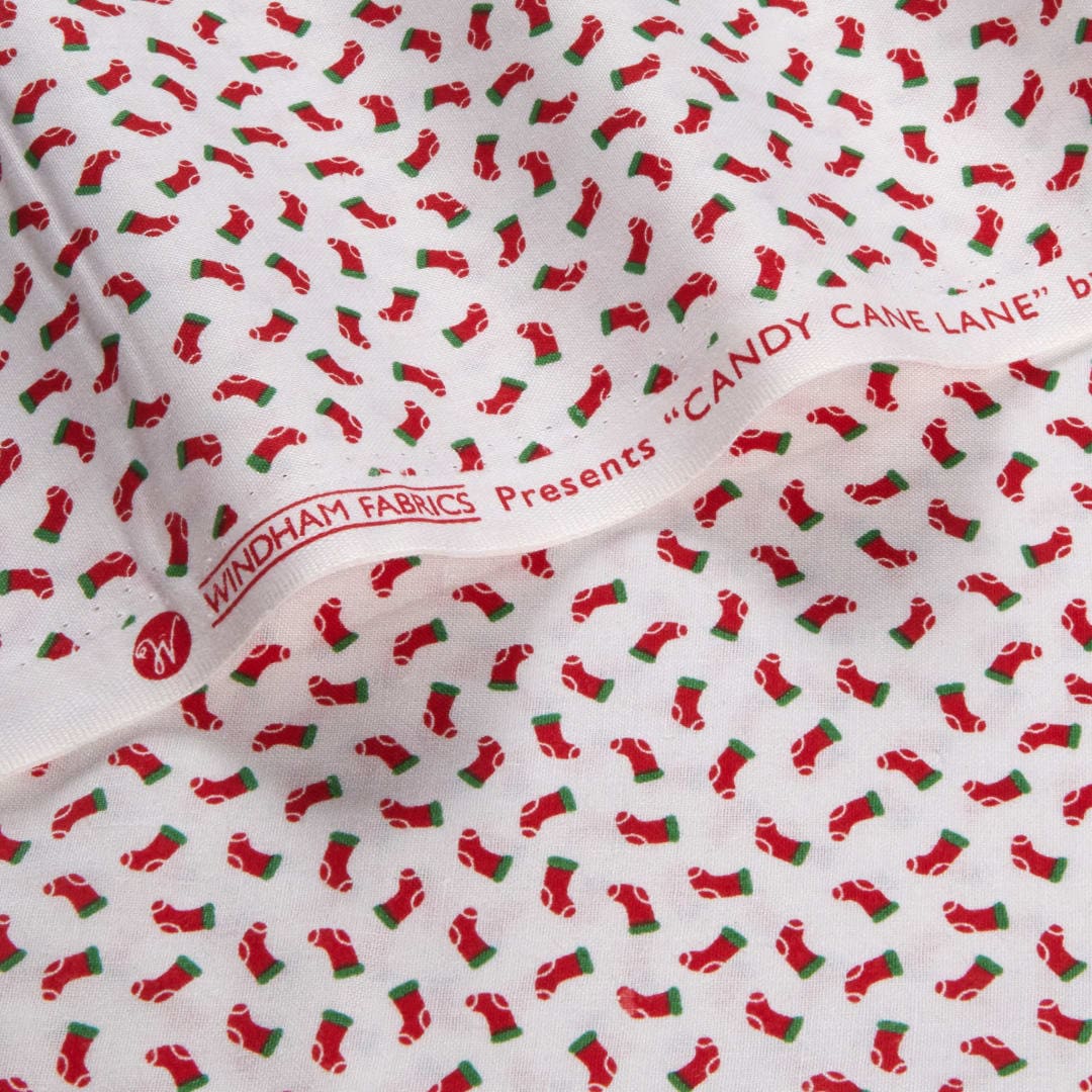Clearance FABRIC Candy Cane Lane STOCKINGS by Windham We combine shipping