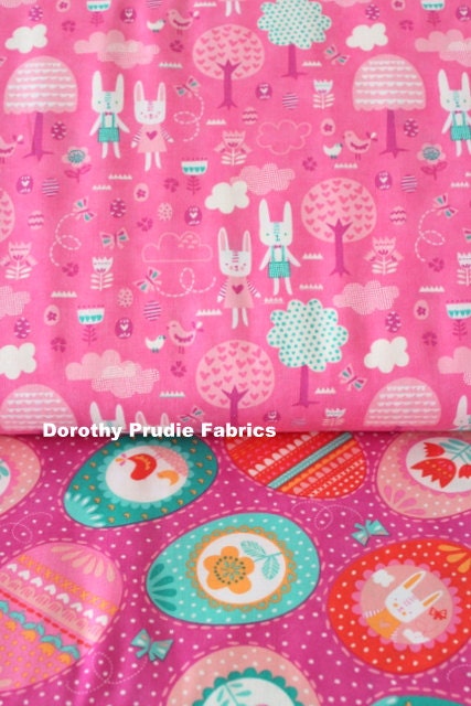 Clearance FABRIC EASTER Spring BUNNY Eggs by Moda    Listing is for One Yard