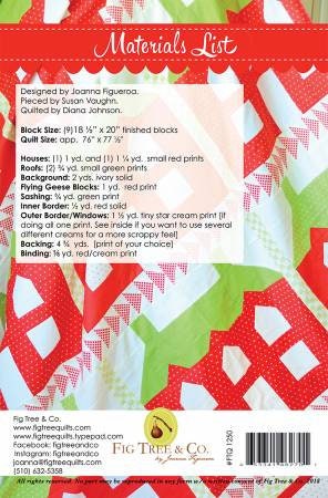 PATTERN CHRISTMAS MANOR House Block with Flying Geese Quilt