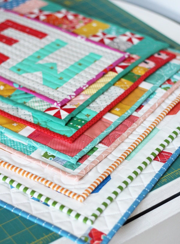 PATTERNS 8 patterns in one MINI QUILTS by Cluck Cluck Sew Buttons House Blocks, More