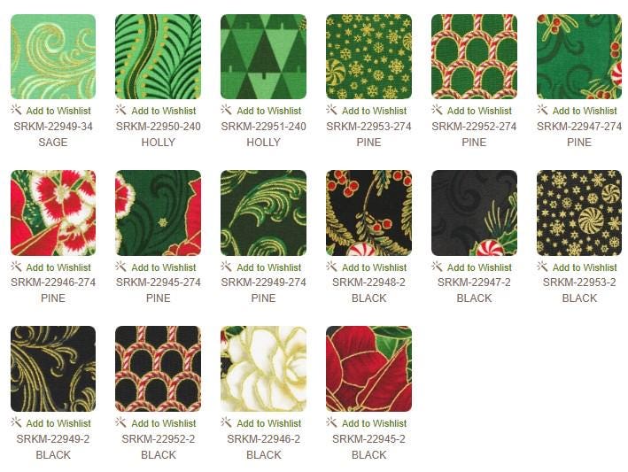 FABRIC Holiday Flourish Peppermint Twist CHRISTMAS  5" CHARM Pack 42 pieces with Metallic Gold