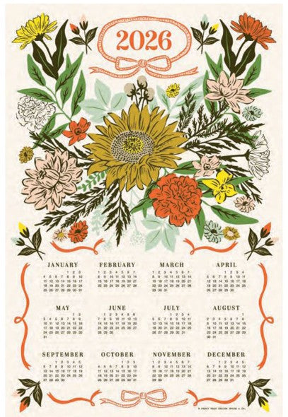 2026 Vintage Inspired Calender Kitchen Towel
