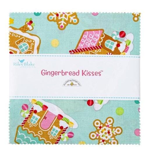 Gingerbread Kisses  5" CHARM Pack 42 Pieces by Riley Blake