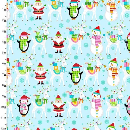 FABRIC SANTA and Friends CHRISTMAS  1 Yard   We combine shipping