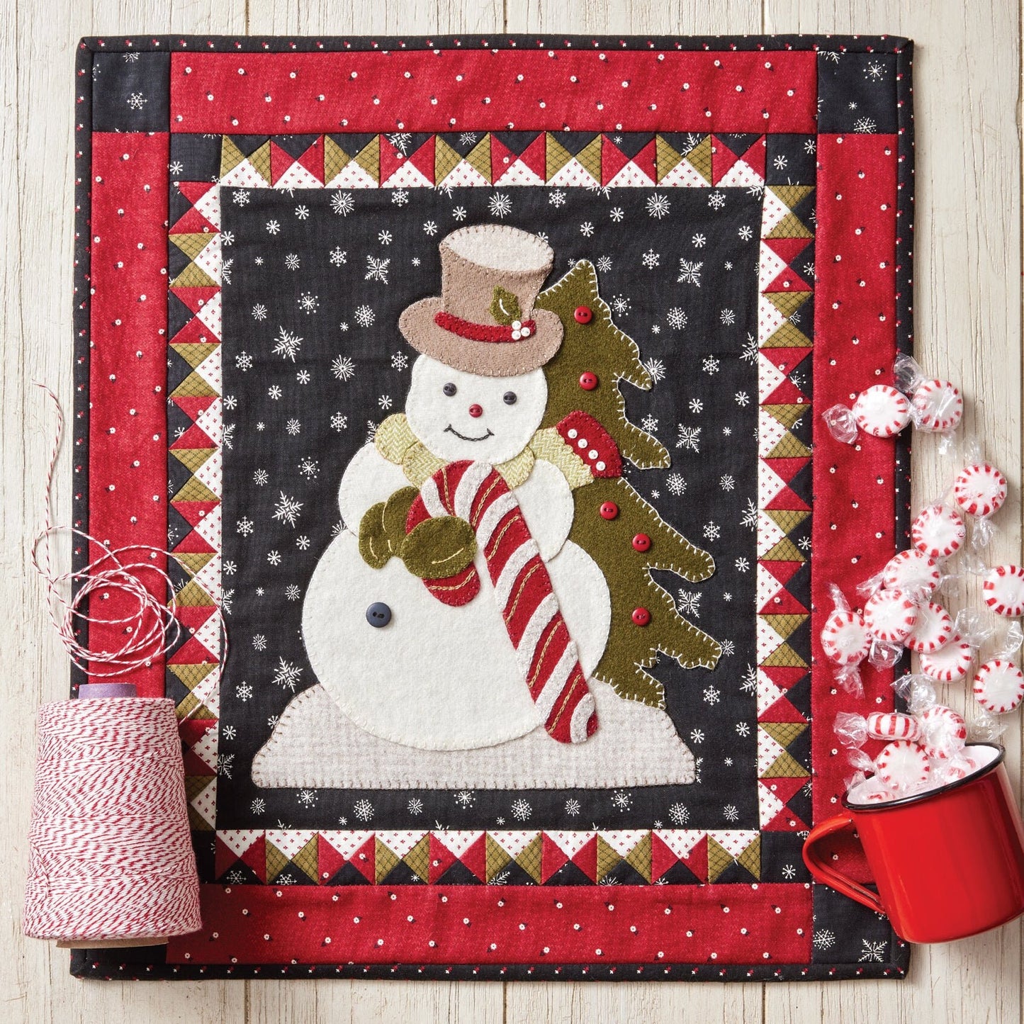PATTERN Snowy Snowman Christmas WALL HANGING Quilt