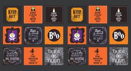 FABRIC HALLOWEEN KEEP Calm Bonehead fabric Panel   We combine shipping