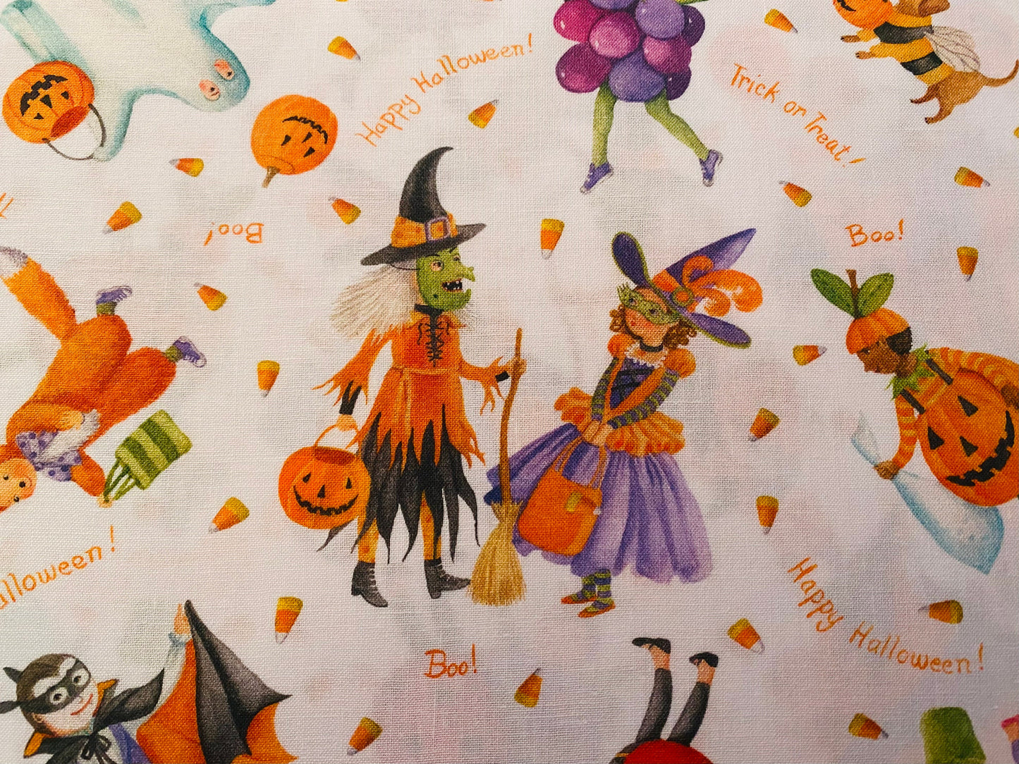 Clearance FABRIC TRICK or TREAT Halloween Children    by Robert Kaufman  1 Yard