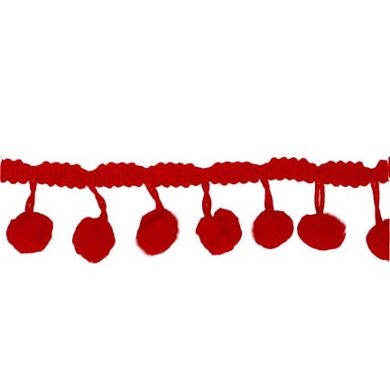 TRIM Small POM POM Trim In Red Small poms 1 yard