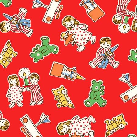 Sale FABRIC Candy Cane Lane Red Christmas Children and Toys by Windham    We combine shipping