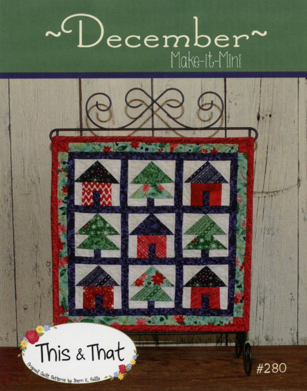 PATTERN DECEMBER CHRISTMAS Tree and House Mini Quilt Pattern so cute