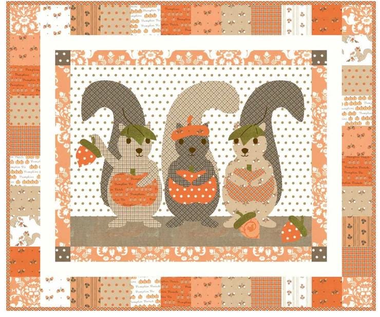PATTERN My Squirrelly Friends Squirrel Mini Quilt