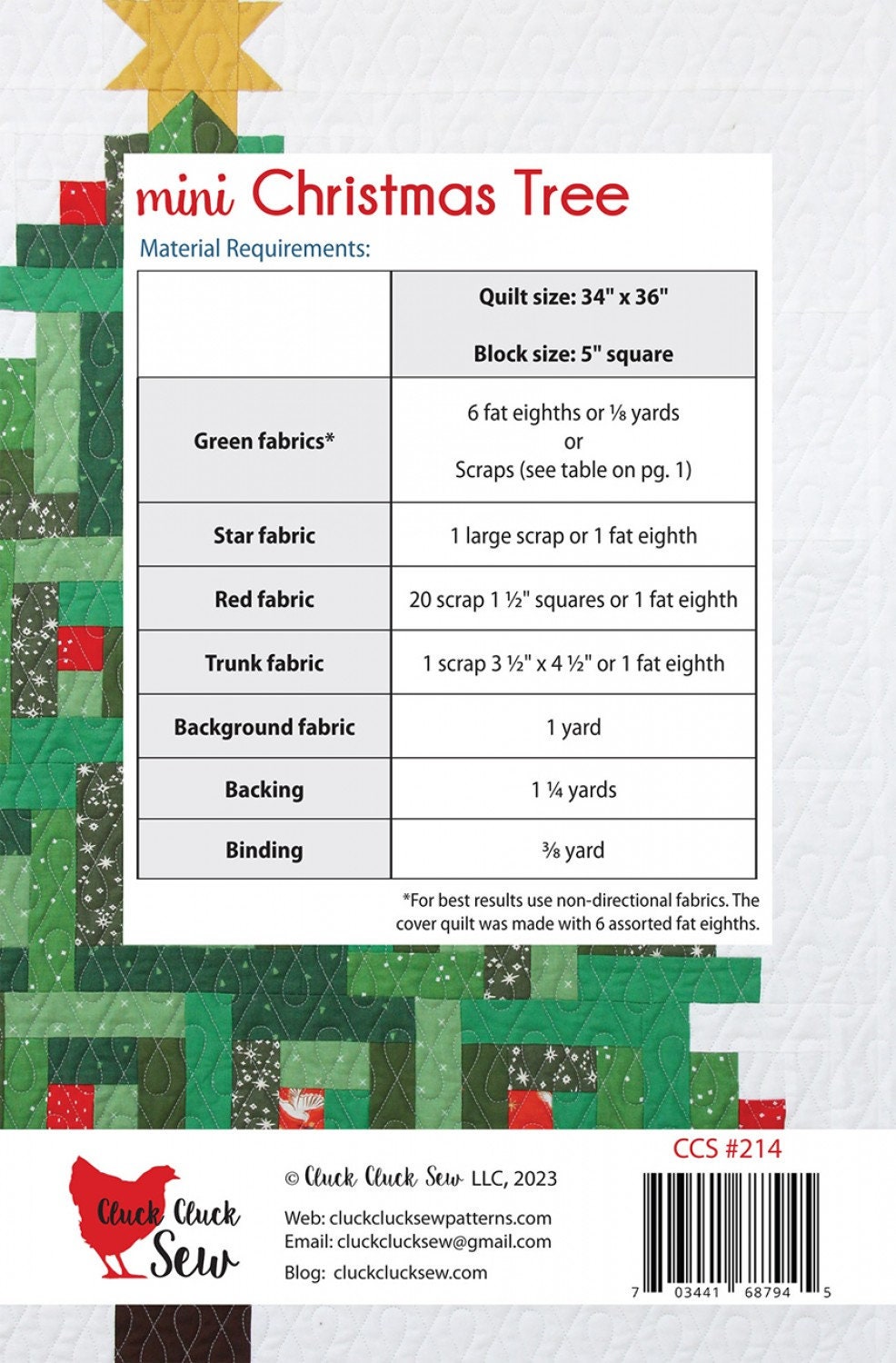 PATTERN MINI CHRISTMAS Tree Quilt   We Combine Shipping
