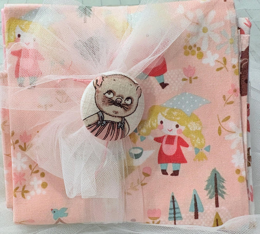 FABRIC Girls and Animals Pink FAT QUARTER Bundle Ours Exclusively