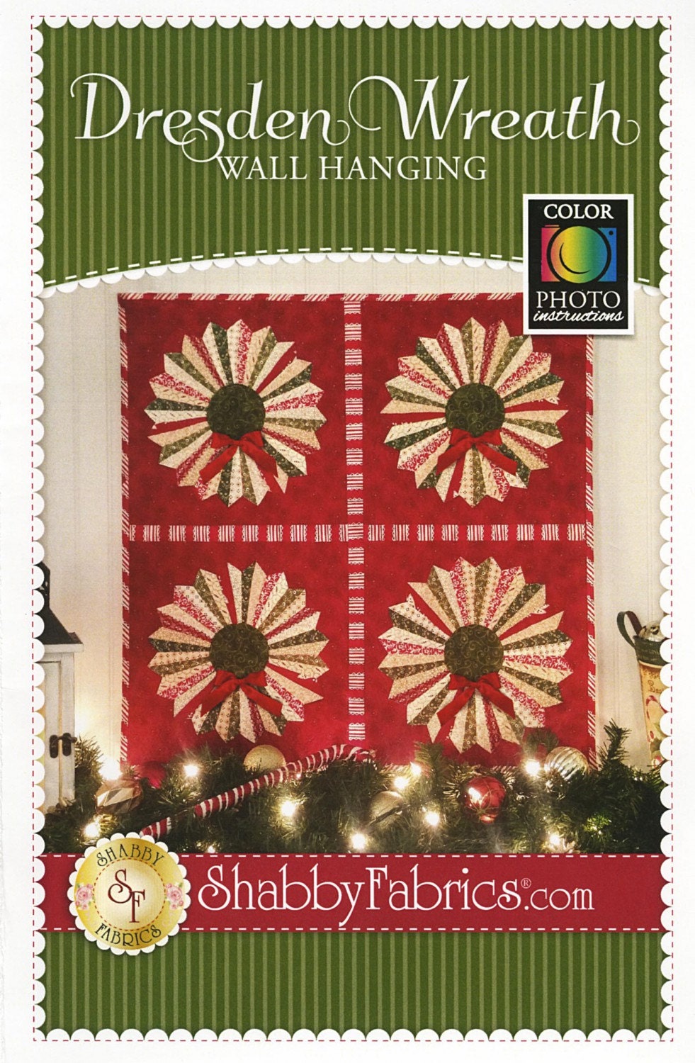 Clearance PATTERN DRESDEN WREATH wall hanging by Shabby Fabrics