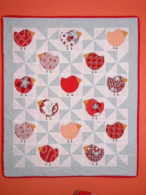 PATTERN CHUBBY CHICKS Bird Quilt pattern Easy and Fun 60"