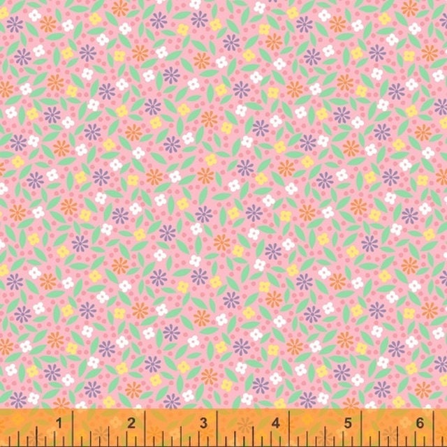 FABRIC PINK Enjoy the Ride Spring Feedsack Style Windham Fabrics     We combine shipping