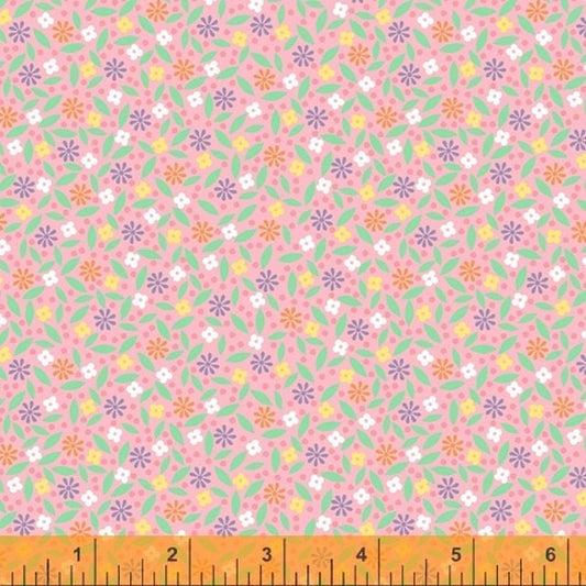 FABRIC PINK Enjoy the Ride Spring Feedsack Style Windham Fabrics     We combine shipping