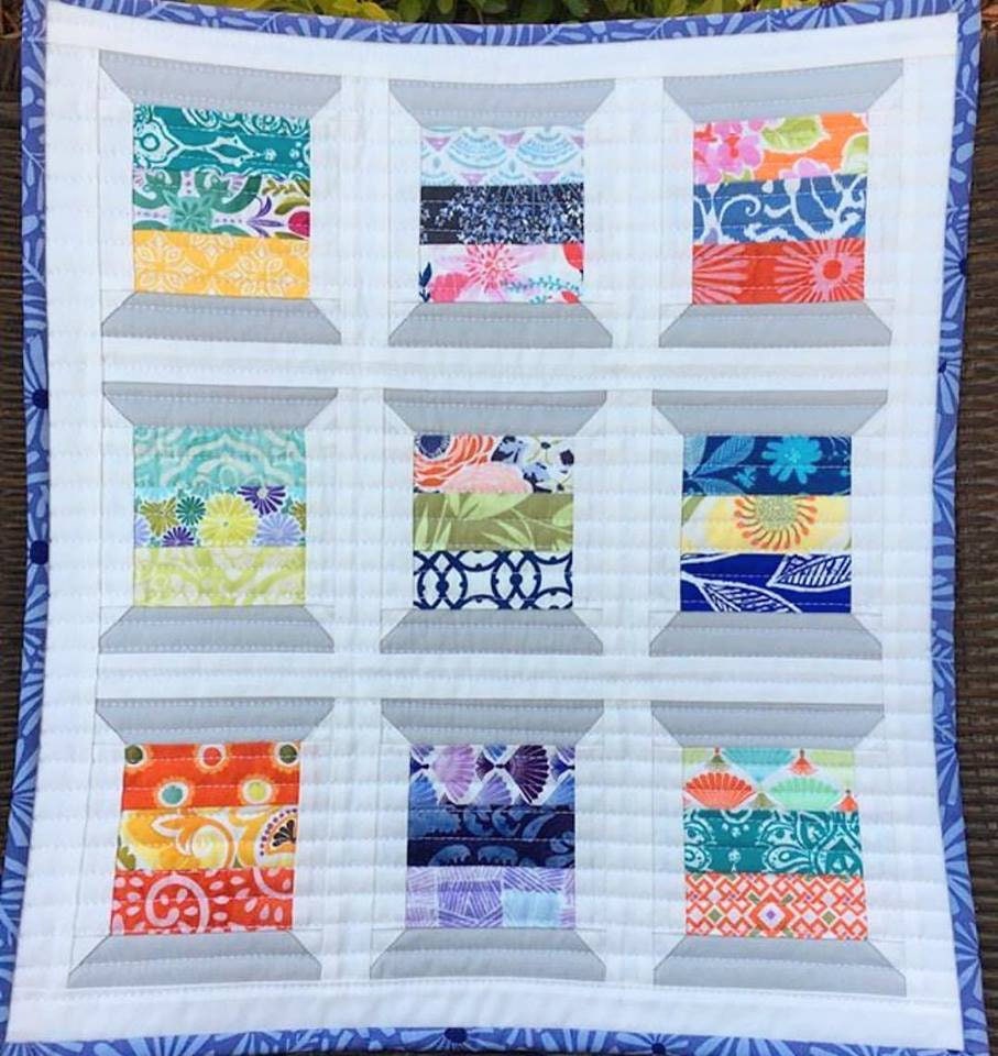 PATTERN mini quilt wall hanging SPOOLS so Cute