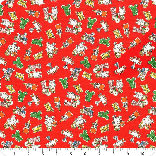 Sale FABRIC Candy Cane Lane Red Christmas Children and Toys by Windham    We combine shipping