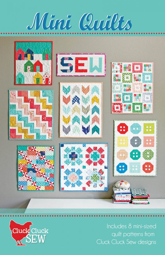 PATTERNS 8 patterns in one MINI QUILTS by Cluck Cluck Sew Buttons House Blocks, More