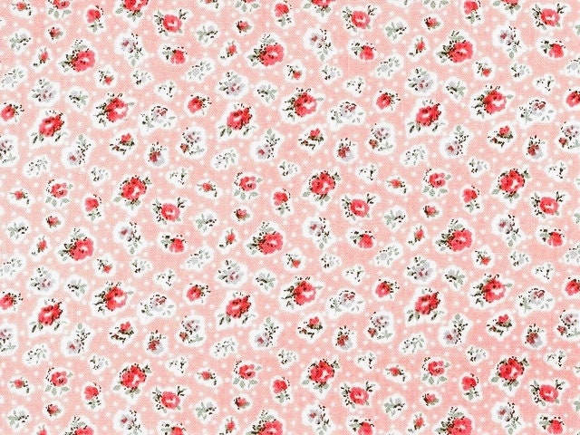 FAT QUARTER You Choose the Color ROSES Feedsack Style Tiny Retro Attic Treasures