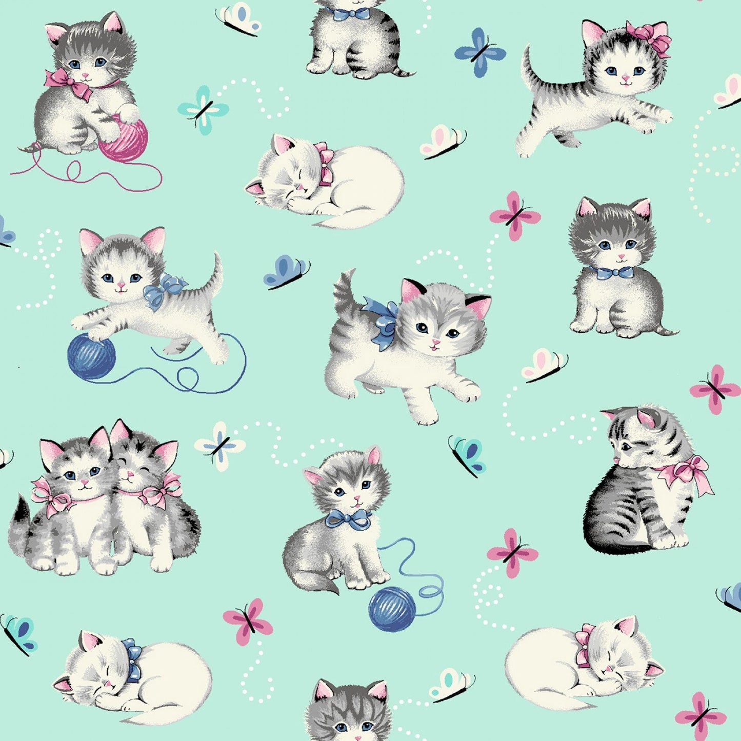 FABRIC Vintage Kittens  by Freckle and Lollie   We combine shipping
