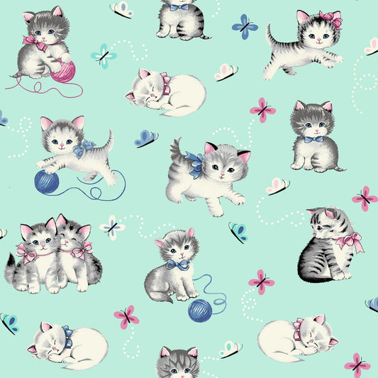 FABRIC Vintage Kittens  by Freckle and Lollie   We combine shipping