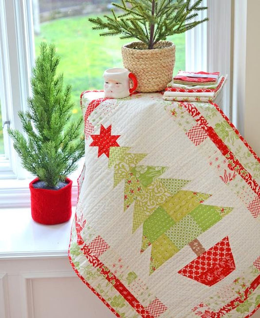 PATTERN Oh CHRISTMAS TREE Wall Quilt or Table Topper Charm Pack Friendly