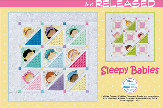PATTERN SLEEPY BABY wall hanging quilt Full Sized Templates Boys and Girls    We combine shipping