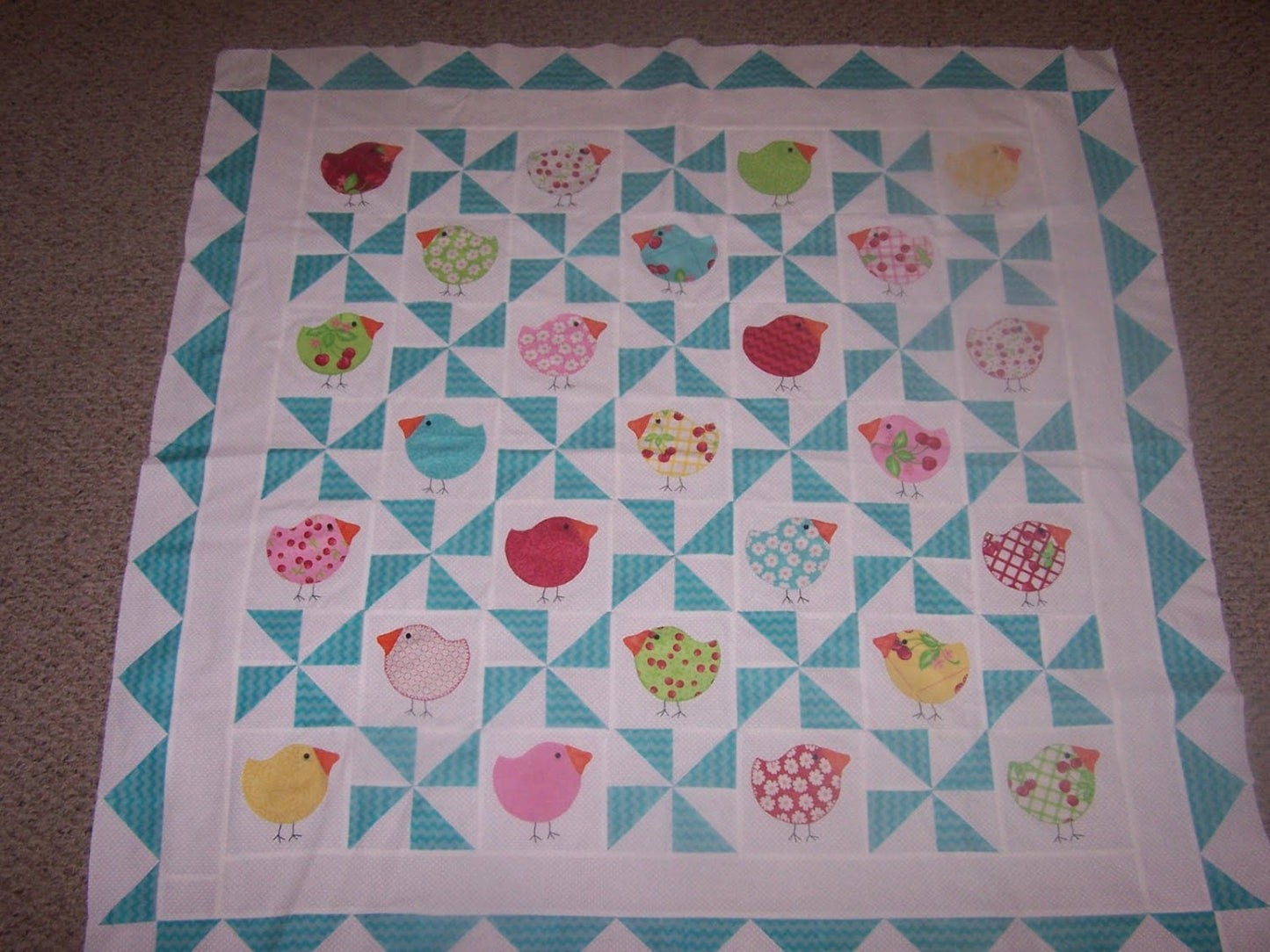PATTERN CHUBBY CHICKS Bird Quilt pattern Easy and Fun 60"