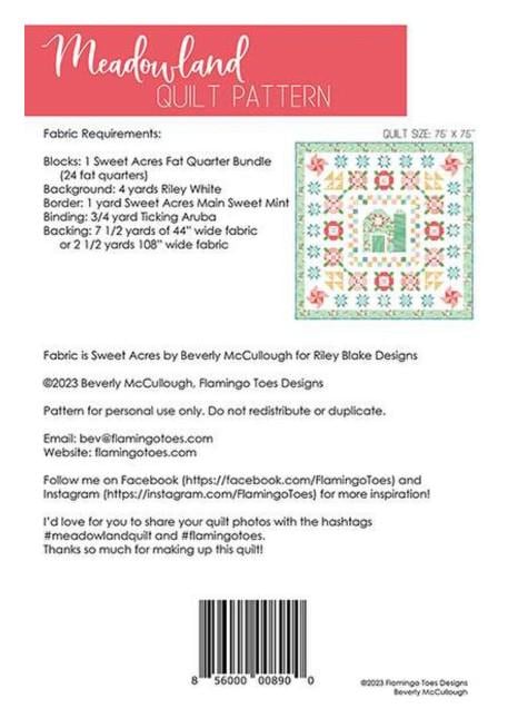 PATTERN MEADOWLAND Barn QUILT pattern