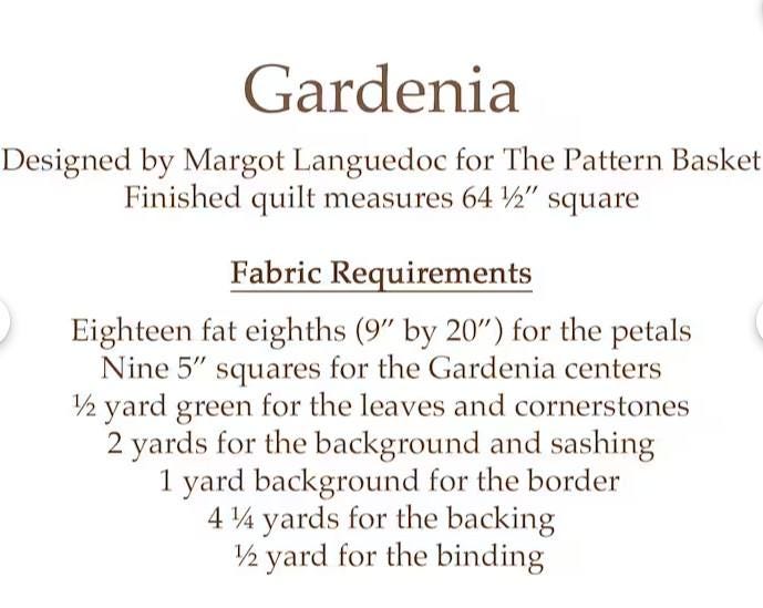 PATTERN Gardenia Quilt by The Pattern Basket