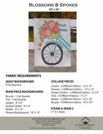 PATTERN BLOSSOMS and Spokes BIKE Quilt