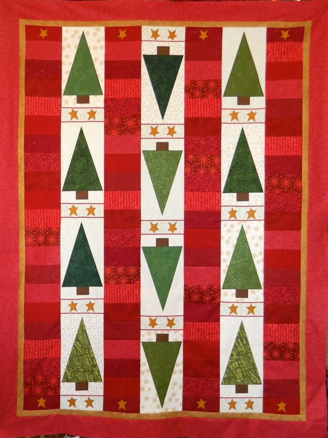 PATTERN WINTER Tree Line CHRISTMAS Trees Quilt   We Combine Shipping