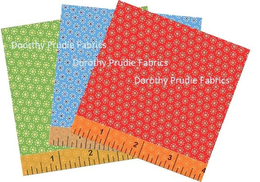 You choose color Fat Quarter FABRIC Feedsack style SUGAR SACK Green tiny floral daisies by Windham reproduction