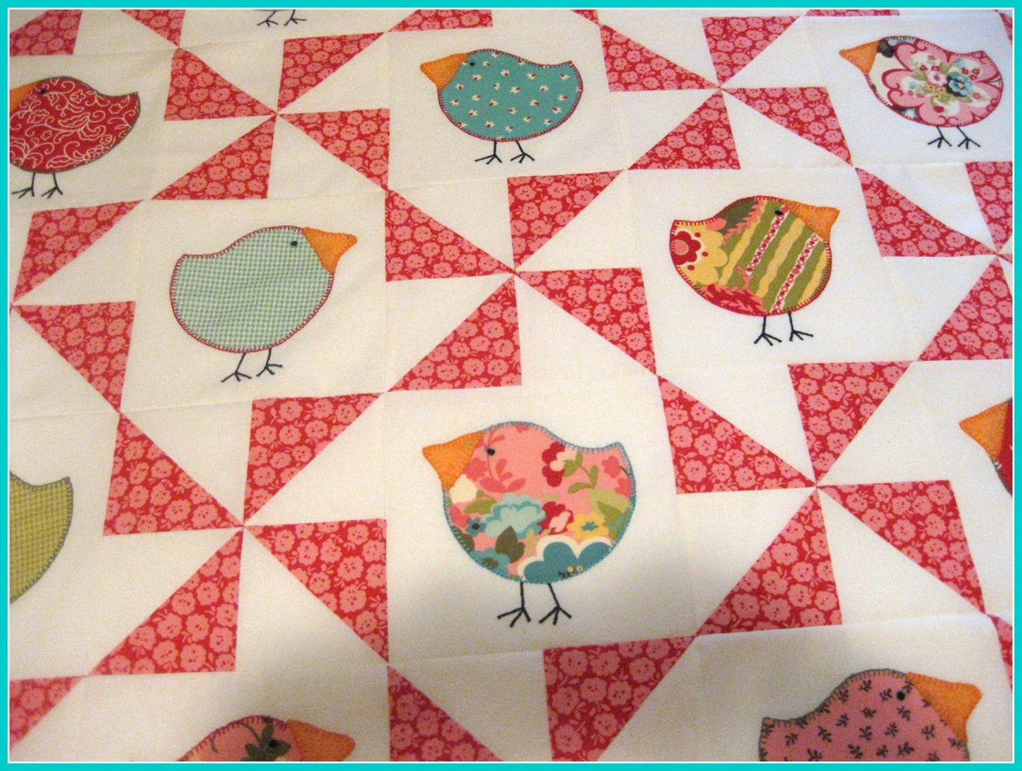 PATTERN CHUBBY CHICKS Bird Quilt pattern Easy and Fun 60"
