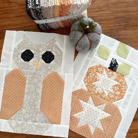 PATTERN Hoo Goes There OWL QUILT Fat Eighth and Fat Quarter Friendly