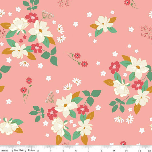 FABRIC Retro Vintage Sweet Acres in Blush by Riley Blake ONE Yard
