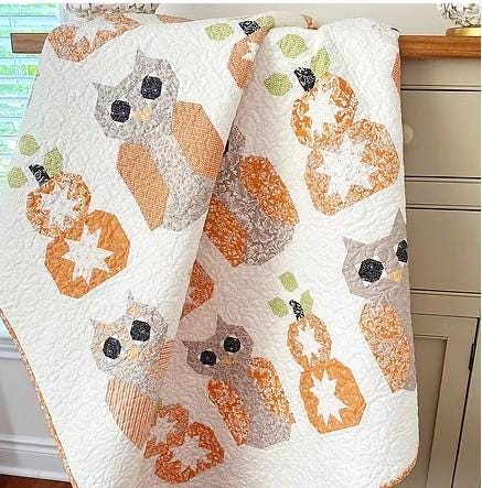 PATTERN Hoo Goes There OWL QUILT Fat Eighth and Fat Quarter Friendly