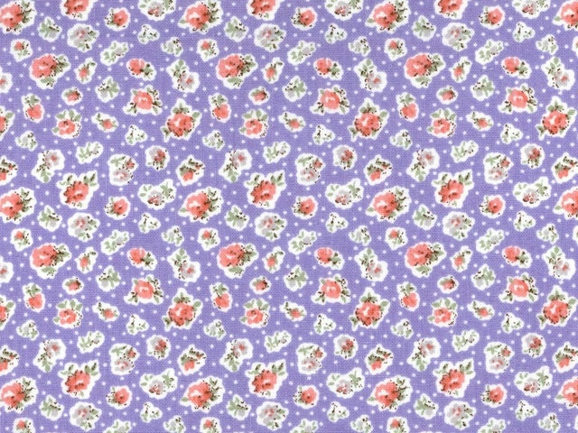 FAT QUARTER You Choose the Color ROSES Feedsack Style Tiny Retro Attic Treasures