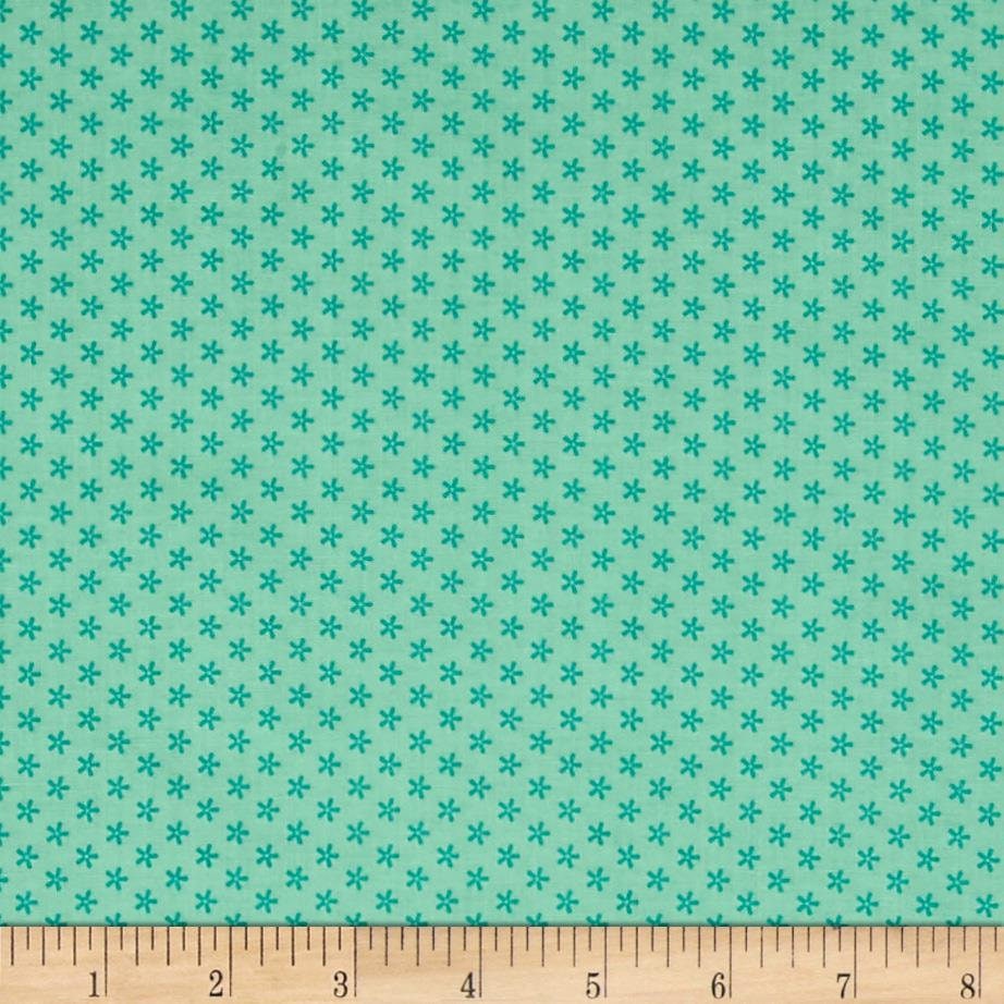 FABRIC Fat Quarter Tiny Daisy Floral Bee Basics Teal green  Fat Quarter    We combine shipping