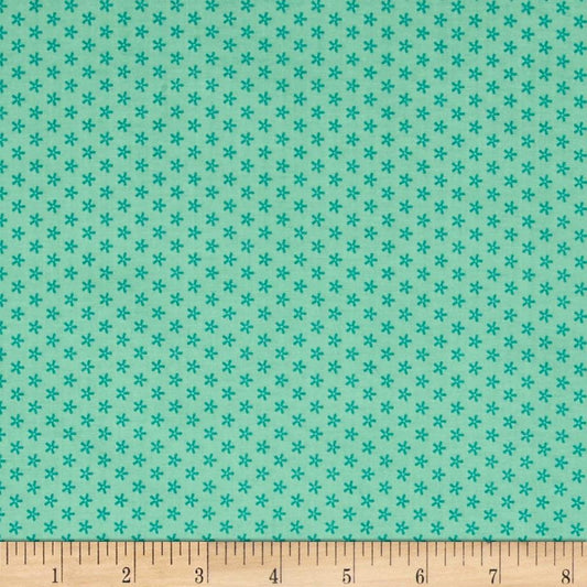FABRIC Fat Quarter Tiny Daisy Floral Bee Basics Teal green  Fat Quarter    We combine shipping