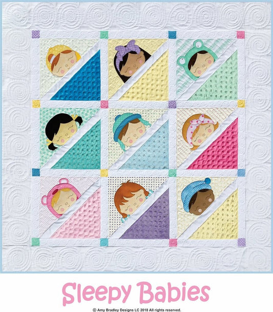 PATTERN SLEEPY BABY wall hanging quilt Full Sized Templates Boys and Girls    We combine shipping
