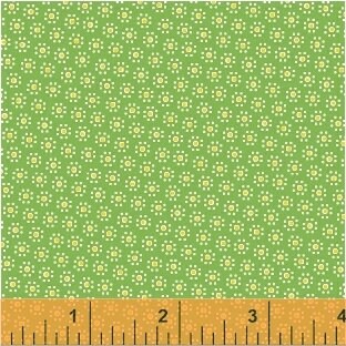 You choose color Fat Quarter FABRIC Feedsack style SUGAR SACK Green tiny floral daisies by Windham reproduction