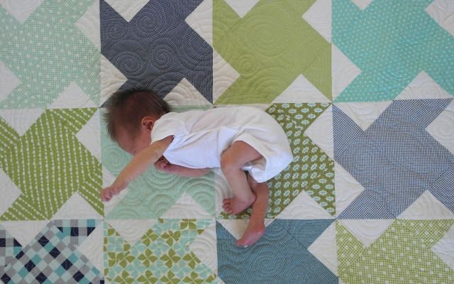 PATTERN BABY LOVE Quilt or Table Topper Churn Dash