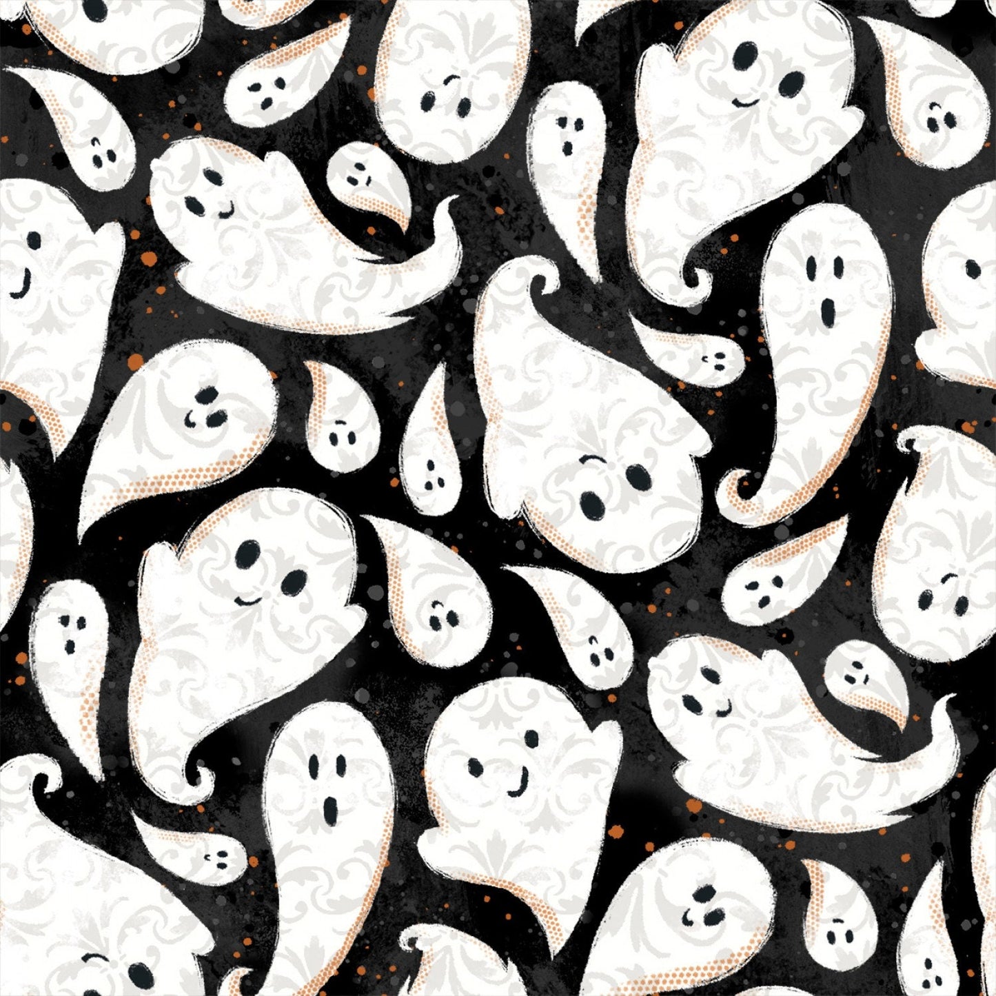 Clearance FABRIC HALLOWEEN Boo Y'all GHOSTS Ghoulfriends    by 3 Wishes  1 Yard