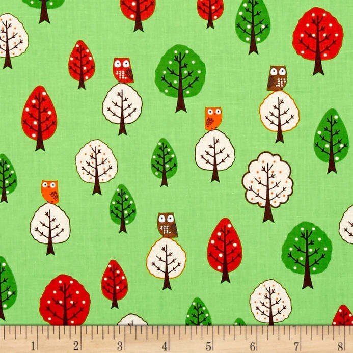 FABRIC OWLS FOREST Fellows by Robert Kaufman 1/2 Yard   We combine shipping